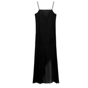 Zara Black High Low Slip Dress for Night Out